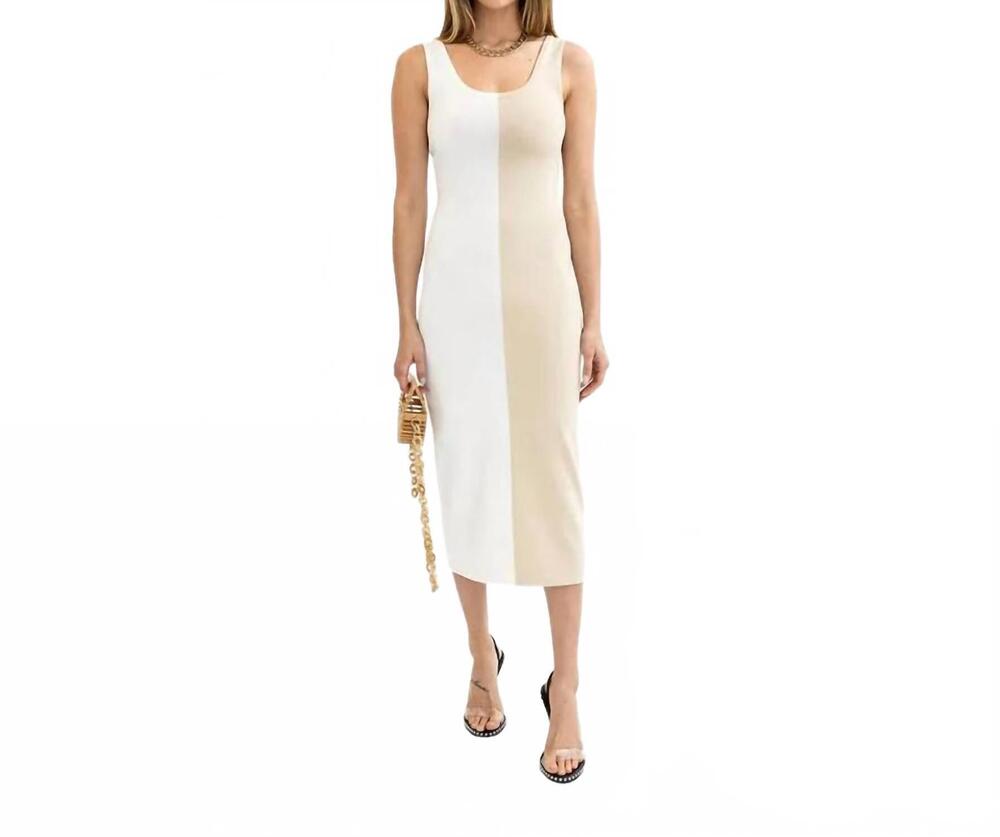 NEW TORN BY RONNY KOBO natalie midi dress in white